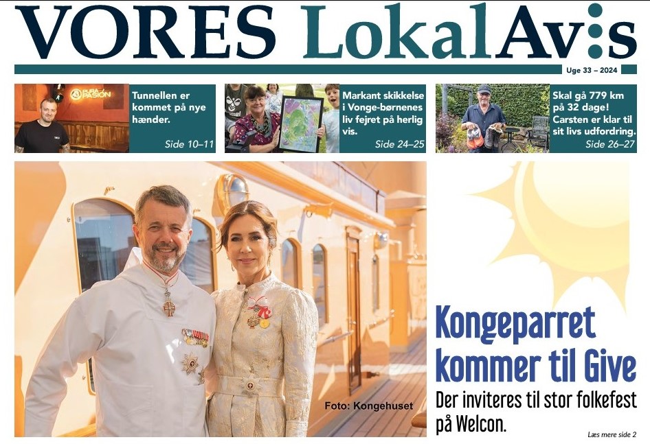 240812 kongeparret kommer til Give